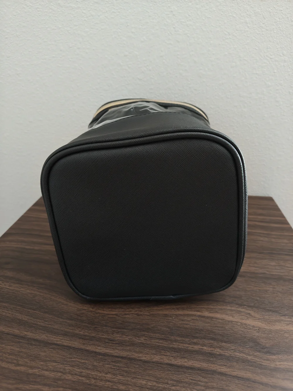Clear Black Cosmetic Travel Organizer Bag with Gold Zipper
